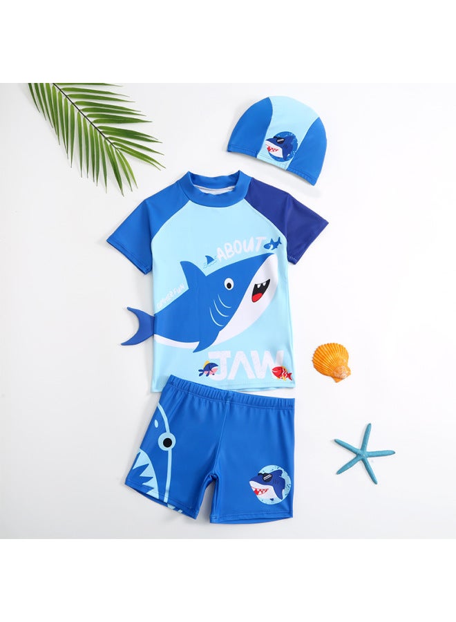 Children's Swimsuit Split Boys' 2023 Long-sleeved Sunscreen Suit Baby Quick-drying Boys' Swimsuit-Color:745 (split)- - Image 1